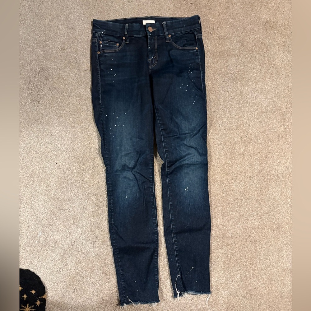 MOTHER Dark Blue Skinny Jeans